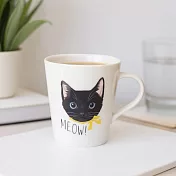【日本小倉陶器】Meow可愛貓咪 陶瓷馬克杯310ml ‧ 黑貓