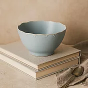 【日本小倉陶器】美濃燒 優雅花邊 陶瓷餐碗13cm ‧ 藍