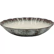 【小倉陶器】日本美濃燒 釉彩輪花 陶瓷深盤22cm