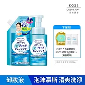 【KOSE SOFTYMO 絲芙蒂】泡沫瞬淨卸粧液(瓶裝200ml+補充包180ml)(卸妝水)