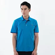 【遊遍天下】男款抗UV防曬吸濕排汗速乾機能POLO衫(GS1037) L 海藍