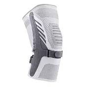 TRUSTO 針織透氣無縫護膝 雙側彈簧支撐加壓扣帶髕骨關節保暖護膝 淺灰色M