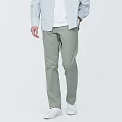 【MUJI 無印良品】男有機棉混彈性綾織合身褲76 淺綠