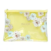 【日本Mark’s】PAUL & JOE 透明扁型收納袋 ‧ 暖黃西洋菊