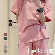 【Lockers 木櫃】夏季新款時尚休閒運動兩件套裝 L113030104 F 粉色F