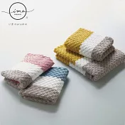 【日本丸真】日本製ima Linea 立體條紋吸水迷你浴巾  粉