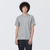 【MUJI 無印良品】男有機棉水洗粗織圓領短袖T恤 XL 灰色