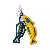 年年有魚串-刺繡吊飾鑰匙圈 黃藍【受託代銷】