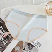 【唯蜜色】簡約撞色純棉中腰印花女用內褲 XL 藍色