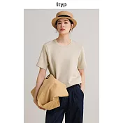 ltyp旅途原品 真絲棉混紡極簡空氣T恤 休閒百搭基礎寬鬆上衣女春 ML  L 淺霧灰