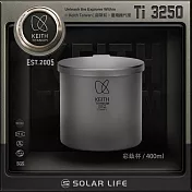 Keith 鎧斯鈦 CC炫彩鈦杯 400ml.純鈦杯子 登山鈦杯 鈦馬克杯 露營提耳杯 手把露營杯 熔岩灰