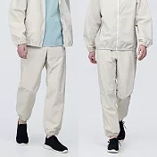 【MUJI 無印良品】男撥水加工尼龍防風褲 XL 米黃
