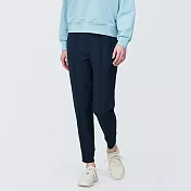 【MUJI 無印良品】女抗UV速乾聚酯纖維休閒褲 L 暗藍