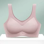 【KISSDIAMOND】頂級乳膠抗菌無痕內衣(KDW-M8204) XL 豆沙