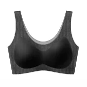 【KISSDIAMOND】超薄涼感蠶絲無痕內衣(KDW-M8516) L 黑色