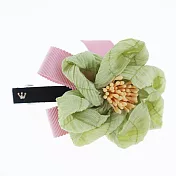 【PinkyPinky Boutique】柔美緞帶花朵髮夾 (果綠)
