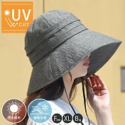 日本 QUEENHEAD 冷感輕量吸水速乾抗UV大寬緣防曬帽0060 灰色