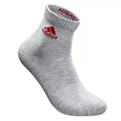 「品質卓越 台灣製造」adidas 愛迪達 P1高機能短筒運動襪-6入組 L 灰色底/紅logo