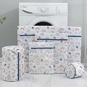 【EZlife】自然印花防纏繞洗衣袋/收納袋(6件組) 彩虹