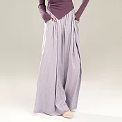 【ACheter】 古典舞蹈褲飄逸寬鬆直筒闊腿現代舞練功休閒長褲# 121379 M 紫色