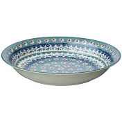 【日本Marusan Kondo】Polish波蘭碎花 陶瓷咖哩餐盤22cm ‧ 松藍