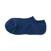 【MUJI 無印良品】女清爽舒適棉質淺口直角襪23-25cm 藍色