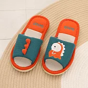 333家居鞋館 俏皮恐龍成人室內蓆拖鞋 橘色28號
