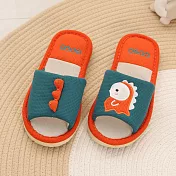 333家居鞋館 俏皮恐龍童室內蓆拖鞋【兒童】 橘色21號