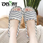 【OMORY】日式條紋四季室內拖- 藏青26cm