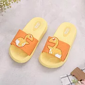 333家居鞋館 神獸寶貝 經典造型設計童拖鞋 蛇頸龍黃26號