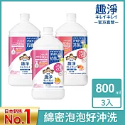 LION日本獅王 趣淨抗菌洗手慕斯補充瓶 800mlx3