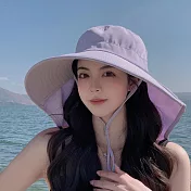 【BeOK】韓版防曬帽 女用大帽簷防晒遮陽帽 漁夫帽 薰衣紫