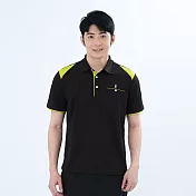 【遊遍天下】男款抗UV防曬吸濕排汗速乾機能短袖POLO衫(GS1043) L 黑綠