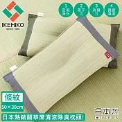 【日本池彥IKEHIKO】日本製藺草蓆清涼除臭枕頭30×50CM  -條紋款