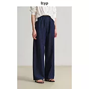 ltyp旅途原品 極簡休閒牛仔一片式空氣褲 寬鬆百搭闊腿拖地褲女夏 M L  M 深海藍
