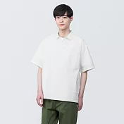 【MUJI 無印良品】男棉混涼感短袖布帛POLO衫 M 白色