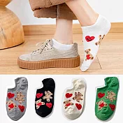 【Missking 1983】東大門愛心小熊隱形襪船襪 (4雙組)