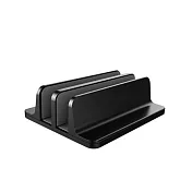 【BeOK】直立式鋁合金筆電雙收納架 筆記型電腦散熱雙收納座-雙槽(3色可選) 黑色