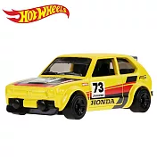 【日本正版授權】風火輪小汽車 Hot Wheels 玩具車 本田 Honda- 73 (黃) CIVIC CUSTOM