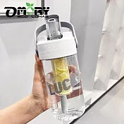 【OMORY】可提輕量吸管瓶750ML- 灰白