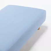 【MUJI 無印良品】涼感伸縮床包/SD-D/藍色