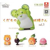 【日本正版授權】全套5款 動物愛好系列 水果妖精造型公仔 P3 扭蛋/轉蛋 水果動物妖精 715861