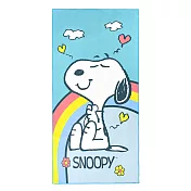 SNOOPY史努比超細纖維吸水快乾大浴巾(短毛款)  彩虹