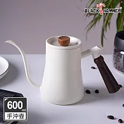 【BLACK HAMMER】木柄不鏽鋼手沖壺600ml- 白色 (600)