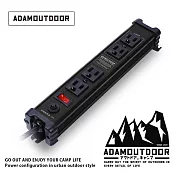 ADAMOUTDOOR｜直式金屬4座延長線 (ADPW-34102) 曜石黑