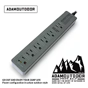 ADAMOUTDOOR┃家用款1切6 延長線1.8M ADPW-W31618 軍用綠