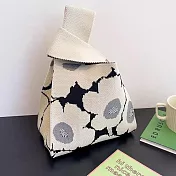 櫻花妹超夯單品【日系套結針織手挽包】-日系女孩必備單品- 可愛花果系列 向日葵白