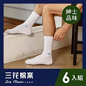【SunFlower三花】三花休閒襪(6雙組) 白