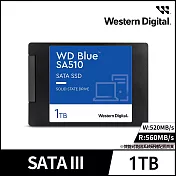 WD BLUE 藍標 SA510 1TB 2.5吋SATA SSD固態硬碟 公司貨