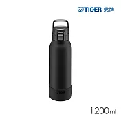 TIGER虎牌 抗菌加工大容量運動型不鏽鋼保冷瓶1.2L(MTA-B120) 曜岩黑